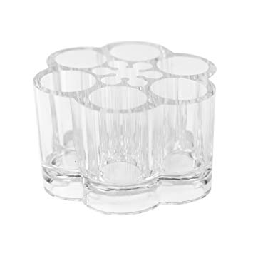 GBSTORE Acrylic Flower Cosmetic Makeup Brush Holder Makeup Organizer with 12 Spaces