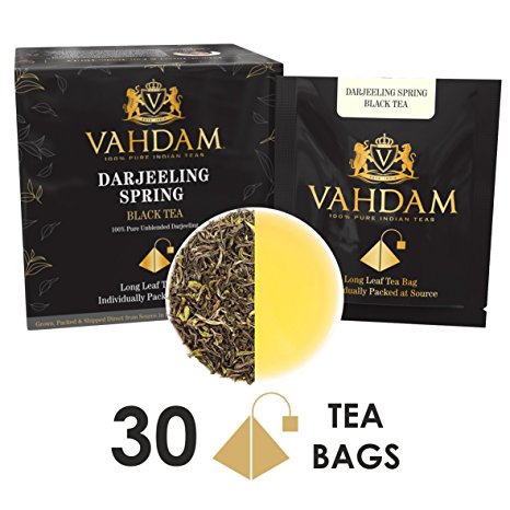 Exotic Darjeeling First Flush Tea Leaves,15 Tea Bag (PACK OF 2), Long Leaf Pyramid Darjeeling Tea Bags, Aromatic & Flowery, 100% Pure Unblended First Flush Darjeeling Tea, Packed in India