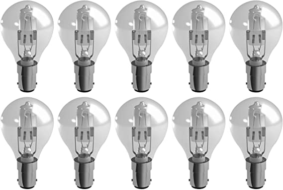 Duracell B15 42W Mini Globe Eco Halogen Dimmable Light Bulb, SBC Small Bayonet Cap, Equivalent to 55W, 630 Lumens (10 Bulbs)