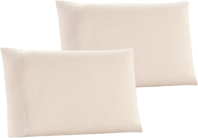 GrandLinen King Size Solid Ivory/Beige Pillow Cases Brushed Micro Fiber 2 Piece Set, Silky Soft & Wrinkle Free