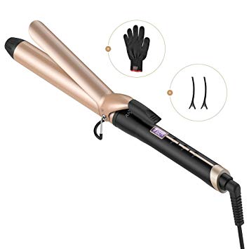 Anjou Curling Iron 1.25 inch with Tourmaline Ceramic Coating, Hair Curling Wand with Anti-scalding Insulated Tip, Hair Salon Curler Waver Maker (200 °F to 410 °F - For All Types of Hair)