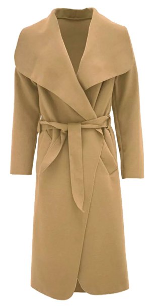 Thever Women Ladies Celb Long Sleeve Wrapped up Draped Belted Coat Cape Sz 8-16