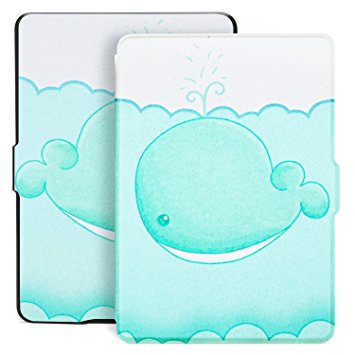 Ayotu Colorful Case for Kindle Paperwhite E-reader Auto Wake/Sleep Smart Protective Cover Case,Fits All 2012, 2013, 2015 and 2016 Versions Kindle Paperwhite,K5-09 The Adorkable Whale