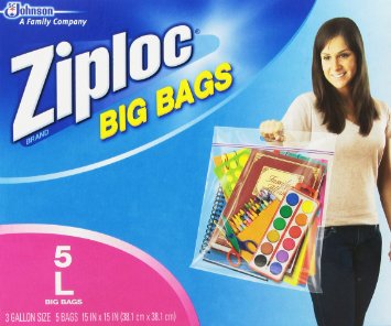 Ziploc Big Bag Double Zipper Large 5-Count