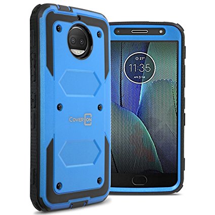 Motorola Moto G5S Plus Case, CoverON [Tank Series] Protective Full Body Phone Cover with Tough Faceplate - Blue