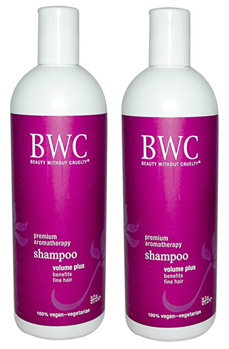 Beauty Without Cruelty Volume Plus Shampoo (Pack of 2) with Aloe Vera Gel, Soy Protein, and Sage Extract, 16 oz.
