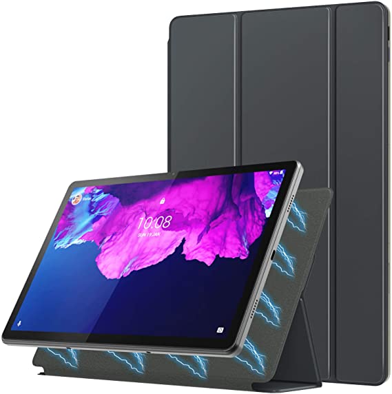 MoKo Smart Folio Case Compatible with Le-novo Tab P11 11-inch 2020 Model (TB-J606F/J606X), Slim Smart Shell Stand Cover, Magnetic Adsorption with Auto Wake/Sleep Fit Le-novo Tab P11 2020, Gray