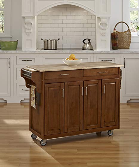 Home Styles  Create-a-Cart 9200 Series Cabinet Kitchen Cart with Wood Top, Cottage Oak Finish