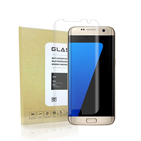 Galaxy S7 Edge Screen Protector,Hartser (3D Coverage) Tempered Glass Screen Protector, , [Bubble-Free][9H Hardness][HD Ultra Clear] for Samsung Galaxy S7 Edge (Clear)