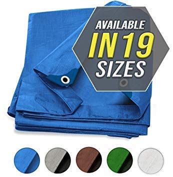 Tarp Cover Blue Waterproof 12x25 Great for Tarpaulin Canopy Tent, Boat, RV Or Pool Cover!!! (Standard Poly Tarp 12'X25')