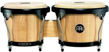 Meinl Percussion HB100NT Standard Size Rubber Wood Bongos with Natural Skin Heads, Natural Finish (VIDEO)