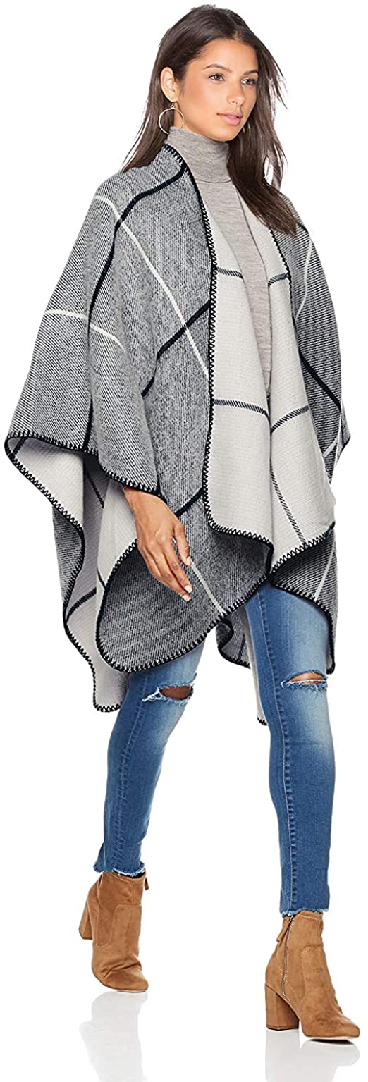Wrap Shawl Poncho Cape for Women Fall Winter Blanket Stitching
