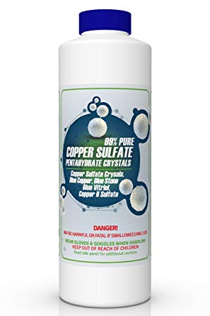 99% PURE Copper Sulfate Pentahydrate Crystals - 2 LB