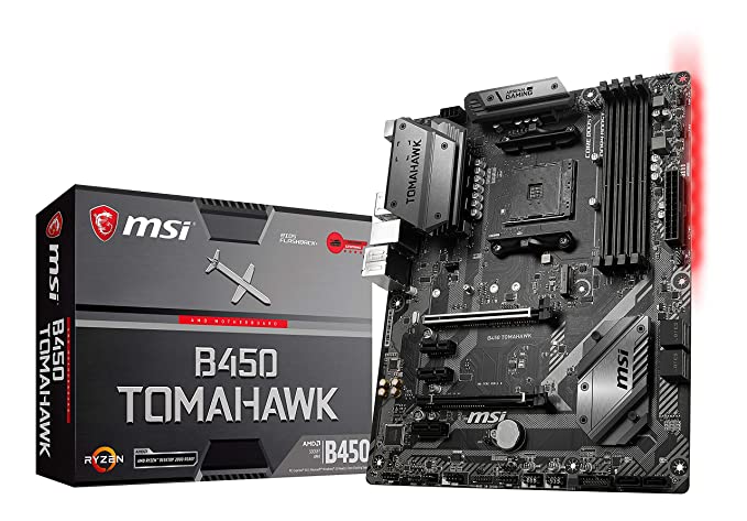 MSI Arsenal Gaming AMD Ryzen 1st and 2nd Gen AM4 M.2 USB 3 DDR4 DVI HDMI Crossfire ATX Motherboard (B450 Tomahawk)