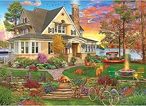 RoseArt - Kodak Cork - Lakeside Home - 1000 Piece Jigsaw Puzzle for Adults