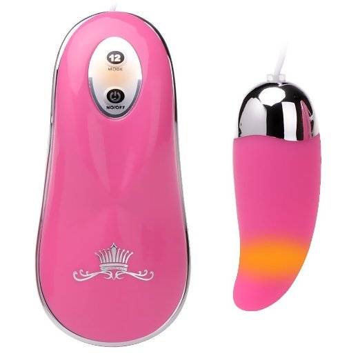 12 Speed Remote Control Vibrator Waterproof Vibrating Egg Sex Toy for Women Build in LED Light Pink
