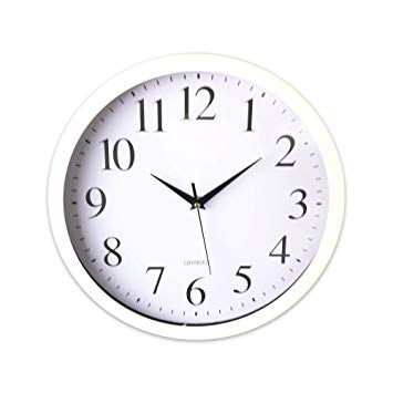 12-inch Quartz Analogue Wall Clock | White Color | Silent Non-Ticking | Beautiful Design| Premium Quality | Battery Operated | for School, Office and Home