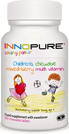 SmartyPants Children's MultiVitamin 120 Chewable Tablets - Mixed Berry Flavour - Made in The UK by Innopure