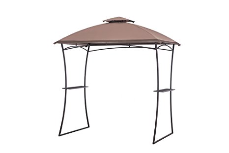 Sunjoy Large Alton Grill Gazebo, 7.6' by 4.8', Brown