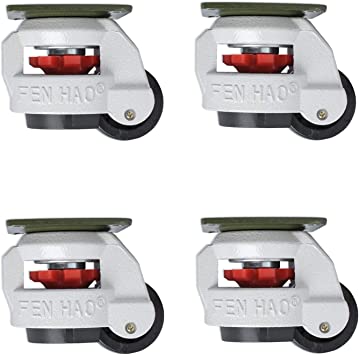 Heavy Duty Caster Wheels Set of 4, Leveling Retractable Workbench Castors by Poweka, Swivel Wheels Designed for Furniture, Workbench, Welding Table, Loading Capacity 250kg Per Castor