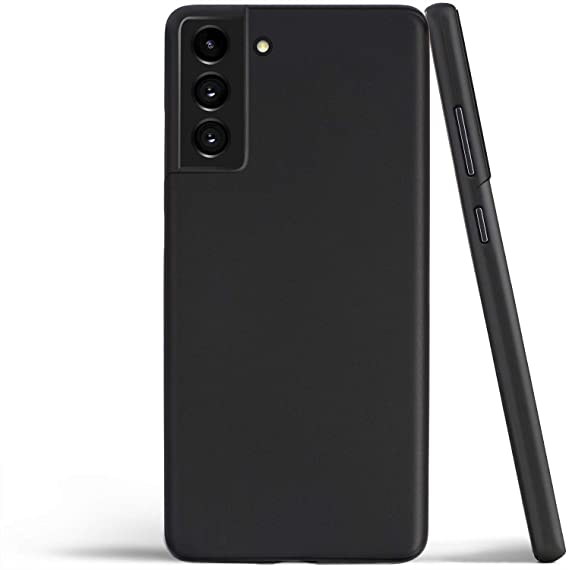 Thin Galaxy S21  Case, Thinnest Cover Ultra Slim Minimal - for Samsung Galaxy S21 Plus 5G (2021) - totallee (Solid Black)