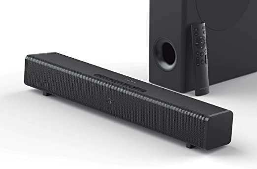 Creative Stage 360 2.1 Soundbar with Dolby Atmos and Subwoofer for TV/Computers/Ultrawide Monitors, Surround Sound with HDMI ARC/2.0, Bluetooth, Optical Input, and IR Remote