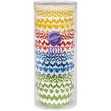 Wilton 415-2875 300 Count Chevron Pattern Baking Cups Value Pack, Assorted