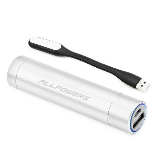 ALLPOWERS 3400mAh Mini Portable Charger External Battery Power Bank with iPower Technology for Cell Phone, iPhone, iPad, Samsung, more Phones and Tablets and More(Silver)