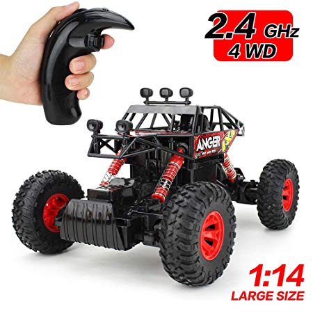 Jellydog Toy Remote Control Truck , RC Rock Crawler, RC Climbing Vehicle , 4WD High Speed Rock Crawlers ,1:14 Scale 2.4Ghz Racing Car, Buggy Hobby Toy for Boys