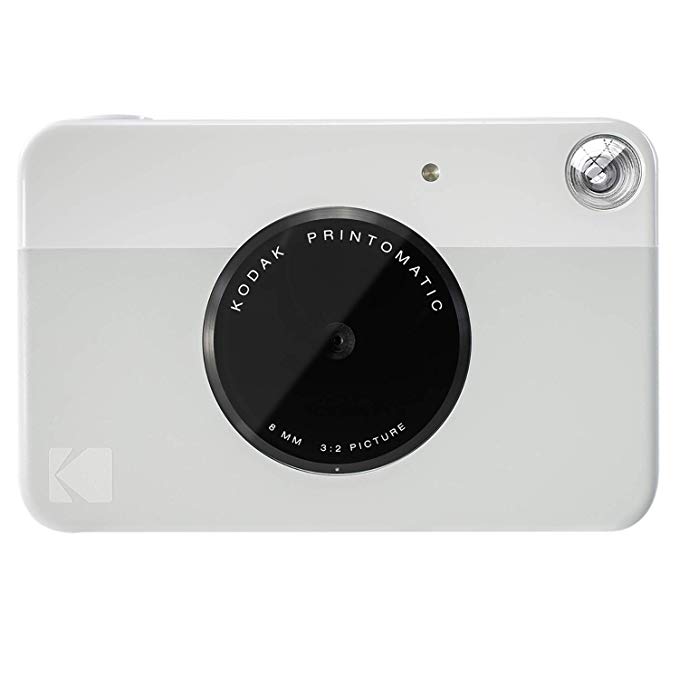 Kodak PRINTOMATIC Digital Instant Print Camera (Grey), Full Color Prints On Zink 2x3 Sticky-Backed Photo Paper - Print Memories Instantly