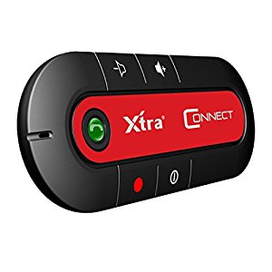 XTRA Connect Portable Multipoint Wireless Hands-Free Bluetooth Sun Visor In-Car Speaker Cell Phone Car Kit (Red)