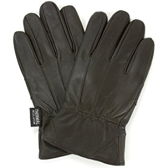 Alpine Swiss Men's Leather Touch Screen Texting Warm Winter Gloves