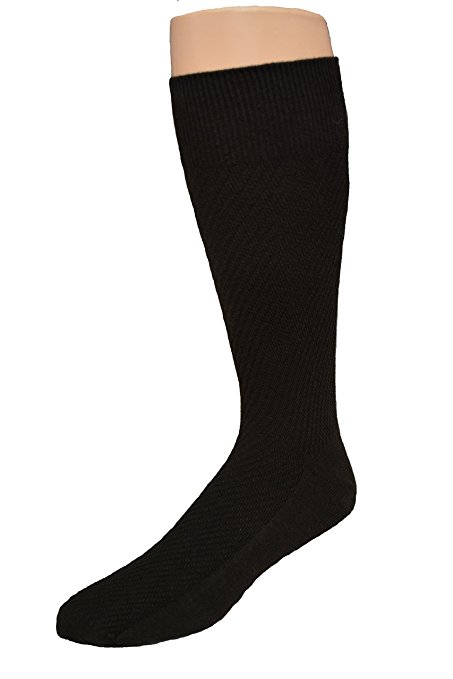 Men's Big & Tall Premium Combed Cotton Dk. Brown Dress Socks - 2pr Pack - Made in USA