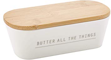 Tablecraft 700002 Butter Dish with Lid, 7.75 x 3.25 x 2.5, Melamine