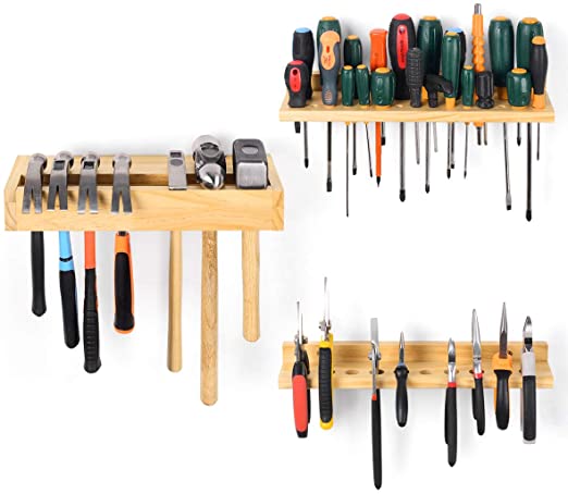 Screwdriver Organizer, Pliers Holder, Hammer Rack, Wall Mounted Tools Organizers and Storage for Garage, Workshop, 3 Pack