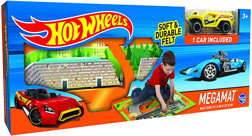 Hot Wheels Felt Mega Playmat with Vehicle