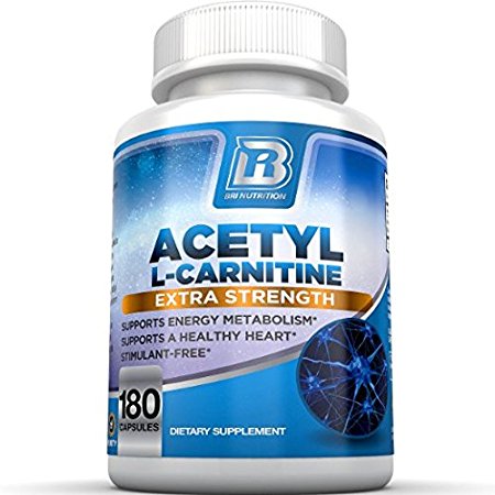 BRI Nutrition Acetyl l-Carnitine - 180 Count 500mg L Carnitine Capsules - 1000mg Servings