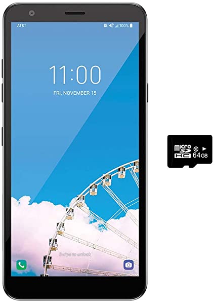 LG Prime 2 (16GB) 5.45" FullVision HD  Display, 3,000 mAh All Day Battery, 4G LTE AT&T Unlocked for All GSM Carriers Smartphone - LM-X320AA US Warranty (64GB SD Bundle)