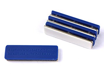 Applied Magnets 4 Sets Blue Name Badge Magnets - Magnetic Name Tag Holders with Neodymium Magnets