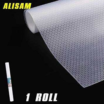 ALISAM 3 Rolls EVA Shelf Liner,Translucent and Non-Adhesive Free to Cut Washable,for Drawer Cabinet Shelving Kitchen Under Sink Shelf 17.7 x 59 inch (Plain dot Pattern 1 Roll)