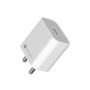 Portronics Adapto 12 C 2.4A 12W Fast Wall Charger with 1M Type C Charging Cable for iPhone 11/Xs/XS Max/XR/X/8/7/6/Plus, iPad Pro/Air 2/Mini 3/Mini 4, Samsung S4/S5, and More(White)