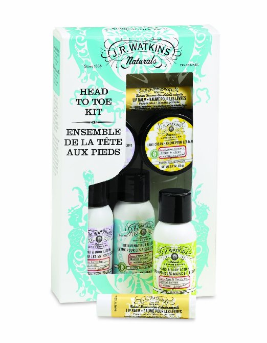 J.R. Watkins Skin Care Gift Set, Head To Toe, Hand Cream/Hand & Body Lotion/Foot Cream/Lip Balm