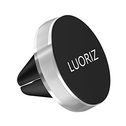 Car Phone Holder, LUORIZ Air Vent Grip Magnetic Mount Car Stand Magnet Cradle for iPhone X 8 7 6 Plus 6S 5S 5C SE Samsung Galaxy S8 S7 S6 Edge Note 8 5 4 Sony Nokia LG G5 Huawei P9 Nexus 6 and Other Mobile Phones - Black
