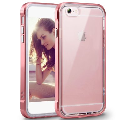 iPhone 6s plus Case,iPhone 6 plus Case,[5.5inch]by Ailun,Clear Soft TPU Back&Reinforced Frame PC Frame,Shock-Absorption&Anti-Scratch Bumper,Anti-Fingerprint&Oil Stain Cover[rose gold]