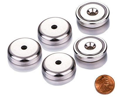 X-bet MAGNET ™ - Neodymium Magnets with Hole for #10 Countersunk Screw/Bolt - 1.26" Diameter - 70 Lbs Pulling Force (5 Pcs)