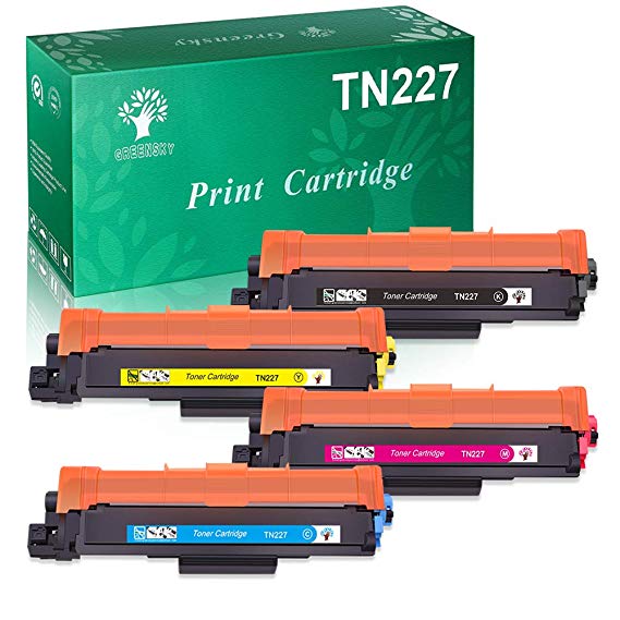 GREENSKY Compatible TN227 TN223 Toner Cartridge (NO CHIP) - 4 Pack Replacement for Brother HL-L3210CW HL-L3230CDW HL-L3270CDW HL-L3290CDW MFC-L3710CW MFC-L3750CDW MFC-L3770CDW