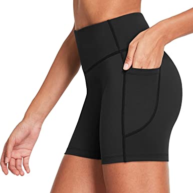 BALEAF Women's 4" High Waist Buttery Soft Workout Yoga Shorts Tummy Control Biker Underwear with Pockets