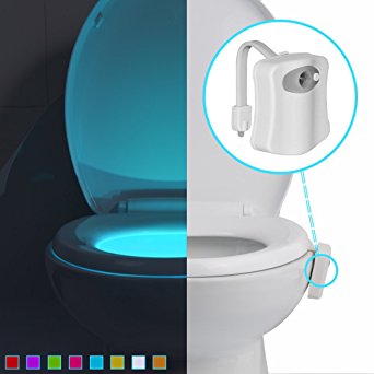 WEBSUN LED Toilet Light Motion Activated with 8 Colors Changing Toilet Bowl Night Light