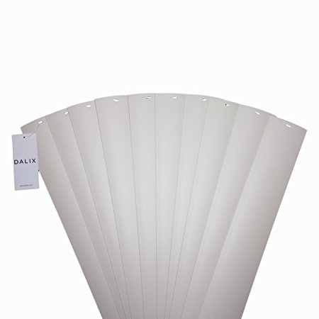 DALIX PVC Veritcal Blind Replacement Slats Curved Off-White 82.5 x 3.5 (10-Pack)