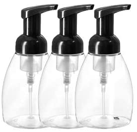 Natural Way Organics 3 Pack Foaming Soap Dispenser Bottles - Perfect for Liquid Soap & Castile Foaming Hand Soap on Kitchen and Bathroom Sinks - Easy Press Pump for Adults & Kids 250ml (8.5 oz)
